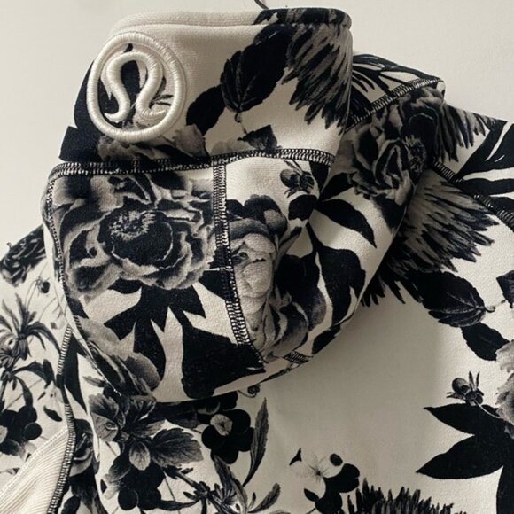 Lululemon Scuba Hoodie White & Black Size 8 with Thumbholes - Picture 8 of 9